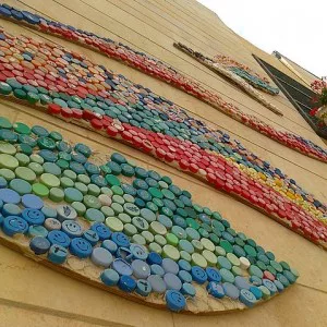 bottle cap mosaic