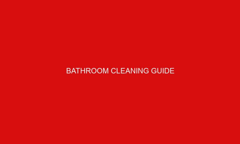 Bathroom Cleaning Guide