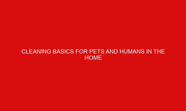 Cleaning Basics for Pets and Humans in the Home