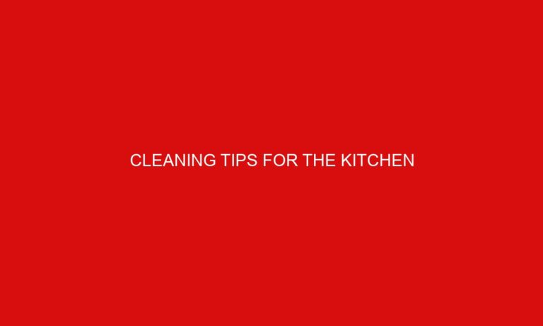 Cleaning Tips For the Kitchen