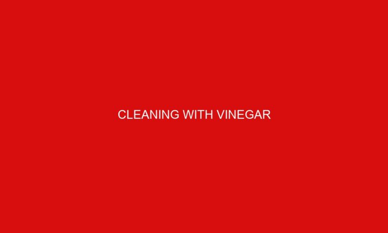 Cleaning With Vinegar