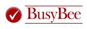 Horizontal logo for the company Busy Bee