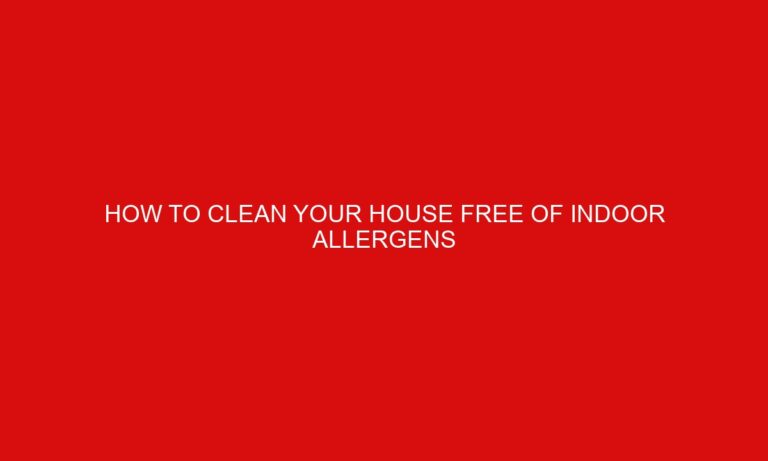 How to Clean Your House Free of Indoor Allergens