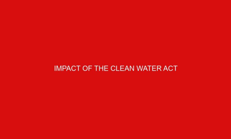 Impact of the Clean Water Act