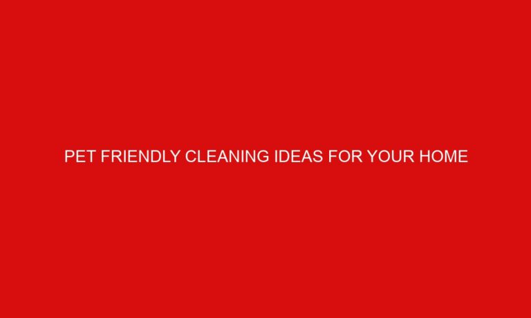 Pet Friendly Cleaning Ideas For Your Home