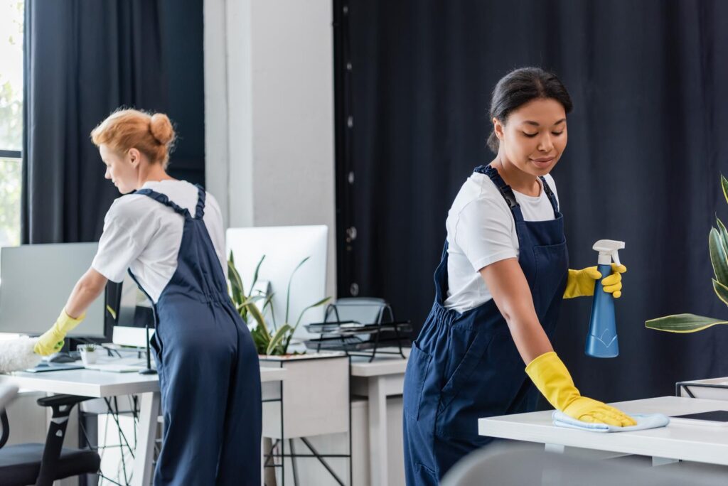 cleaning office