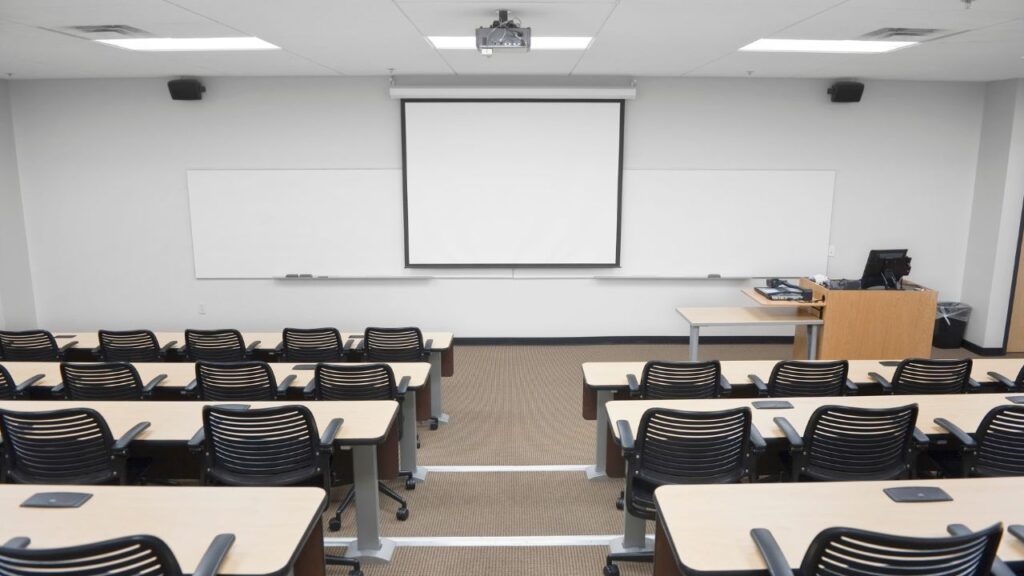 empty university classroom
