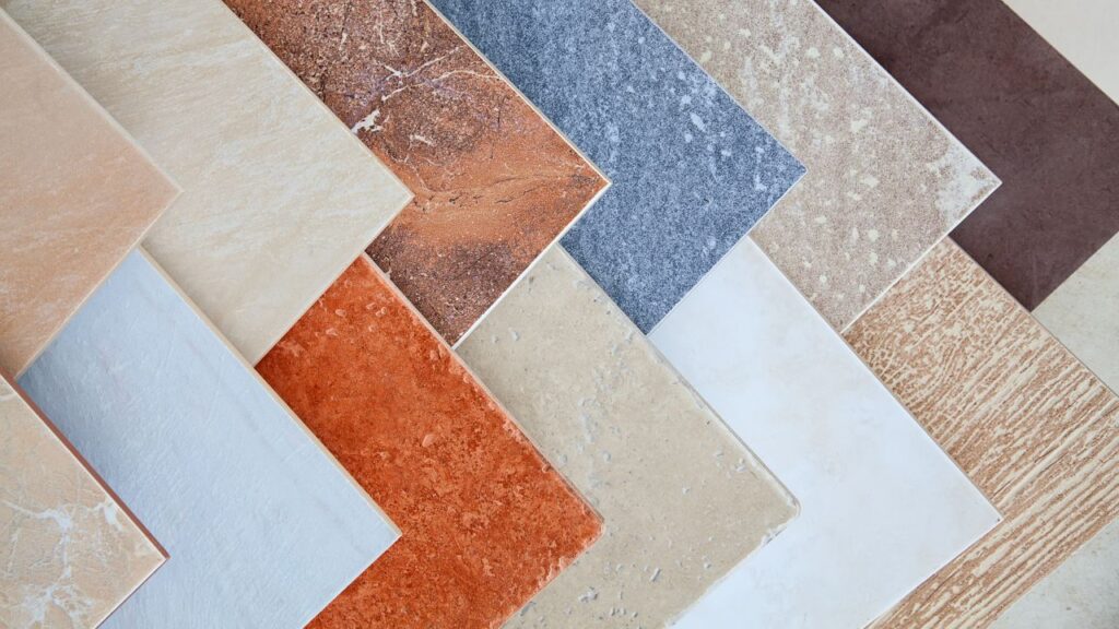 different colors of tile overlaped with each other