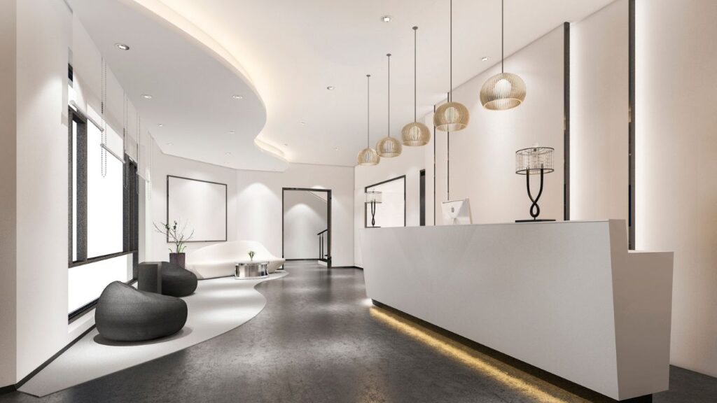 office building lobby and reception