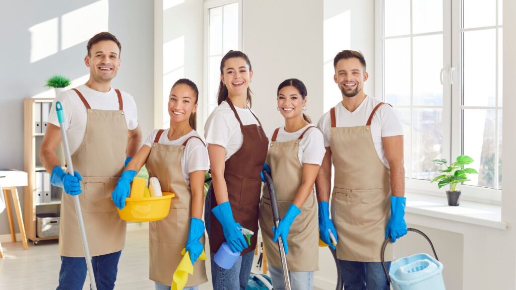 school cleaning team