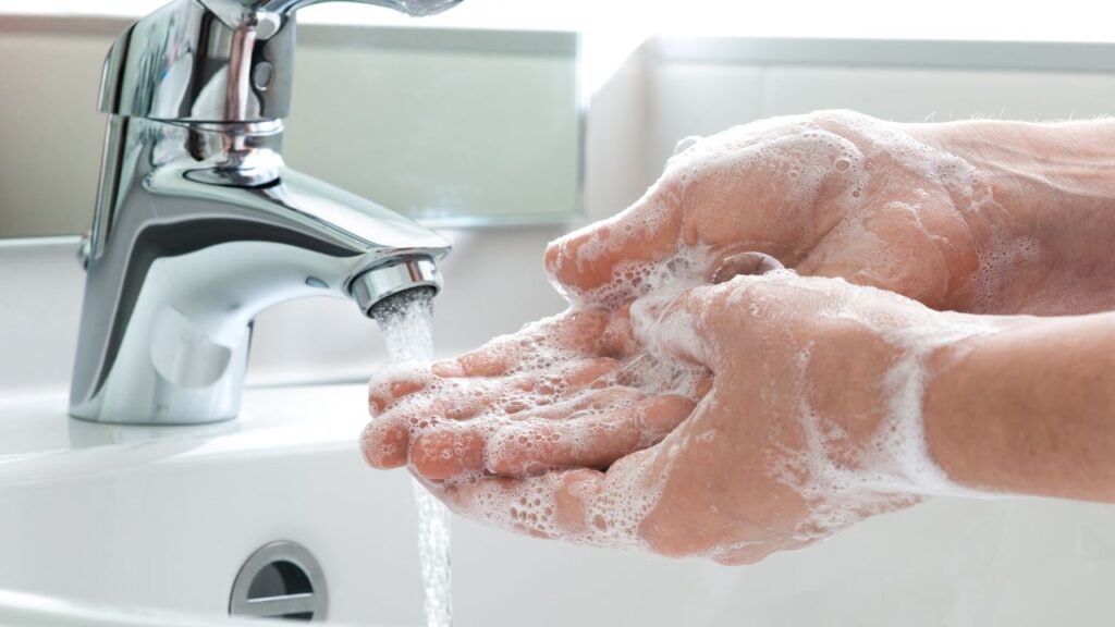 washing hands