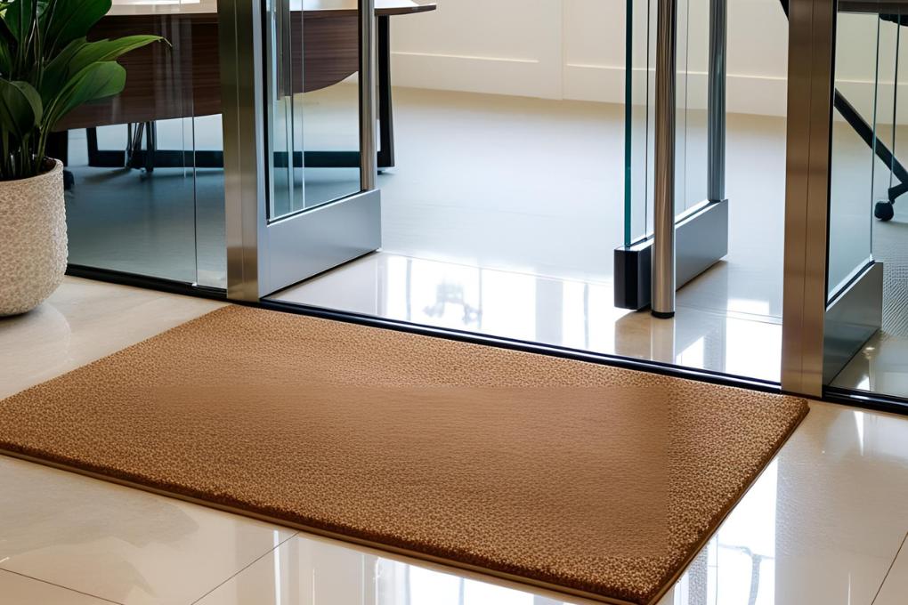 doormat in front of a office