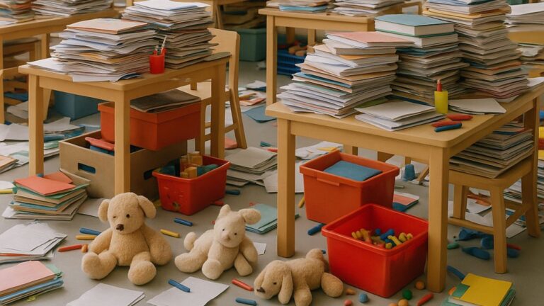 cluttered-classroom-with-a-lot-of-paper-and-books