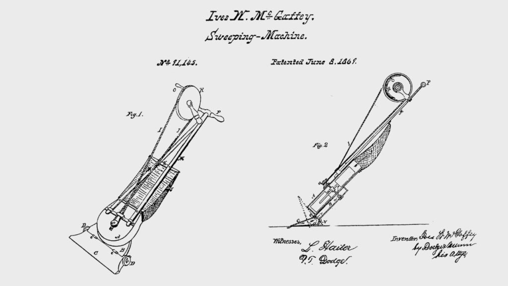 sweeping machine sketch from 1869 called the whirlwind; image credit from suiter swantz